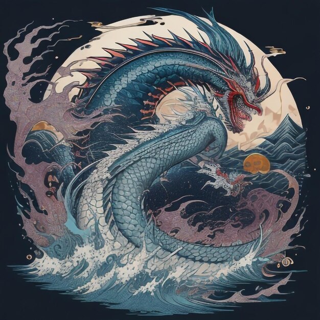 Foto illustration_of_japanese_dragon_japanese