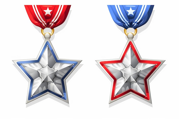 Фото Иллюстрация медали чести серебряная звезда мемориальный день
