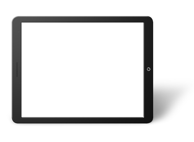 写真 空白の画面と現代のコンピュータータブレットのイラスト。白い背景で隔離