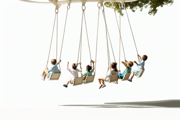 写真 illustration of objectivity childrens swing in a park high generative ai