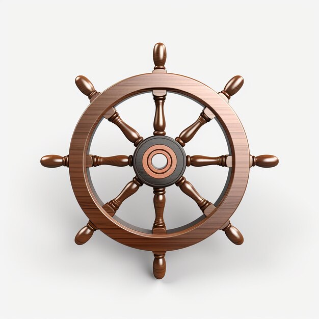 Фото Иллюстрация ship wheel3d рендеринг штурвала корабля морской