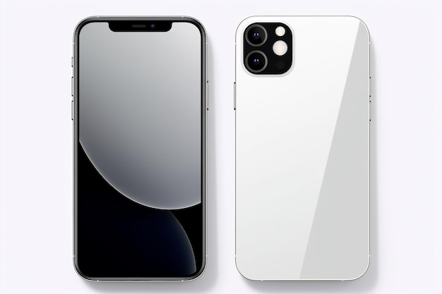 Фото Иллюстрация макета смартфона белый экран мобильный телефон iphone