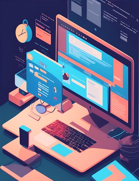 illustration_of_Web_development_design screen