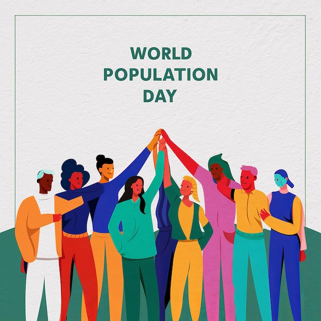 사진 세계 인구 날 개념의 일러스트레이션 7월 11일 세계 인구 폭발