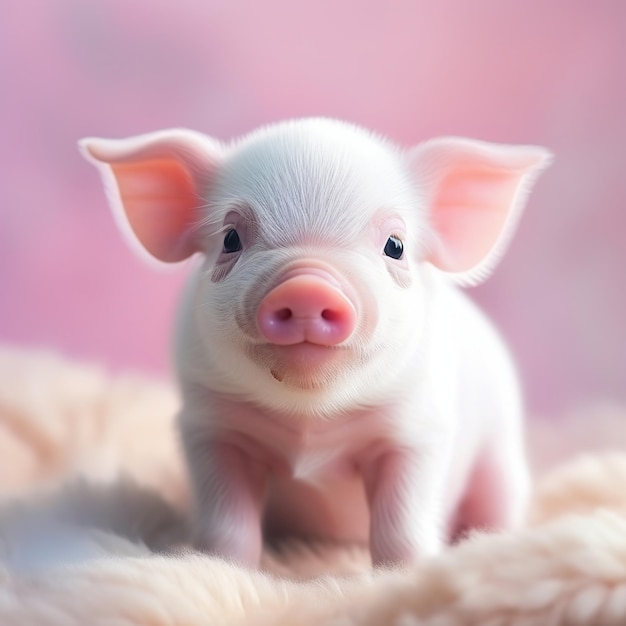 Иллюстрация мини-свинки милый милый крупный розовый обои высокая резолюция