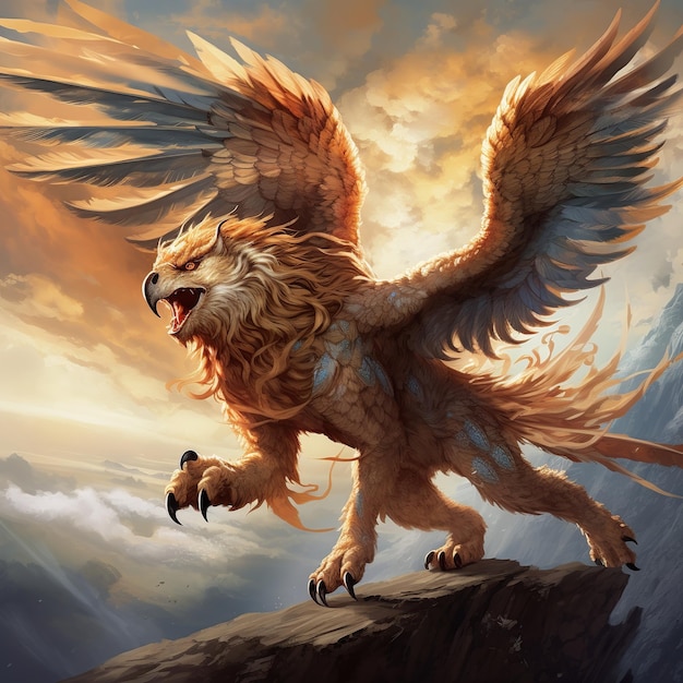 Premium AI Image | illustration ofDesign an image of a gryphon in the ...