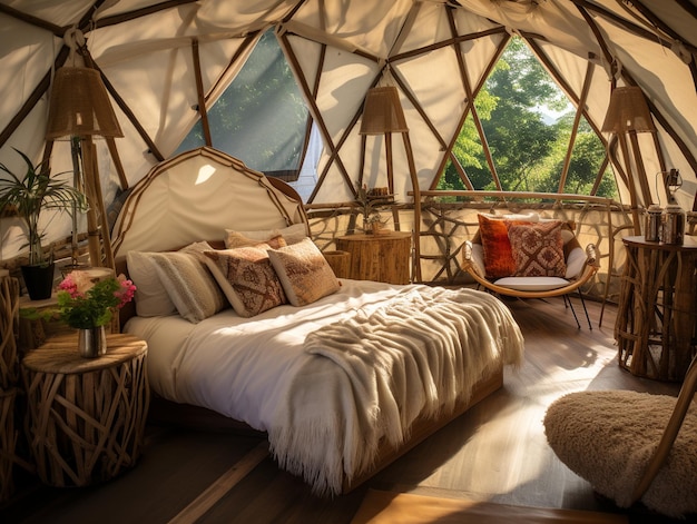 Foto illustrazione di glamping di lusso