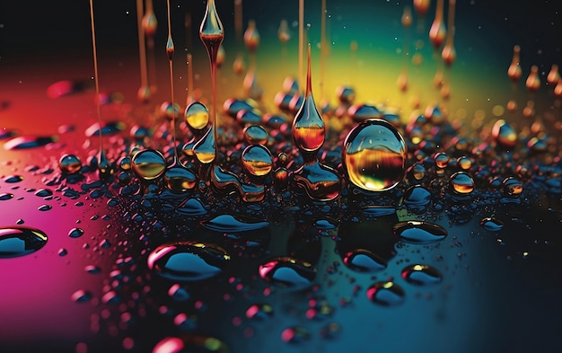 Photo illustration of oil droplets generative ai