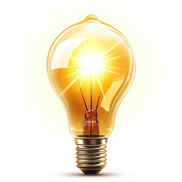 Illustration of an old incandescent bulb Symbolism of an idea AI generative