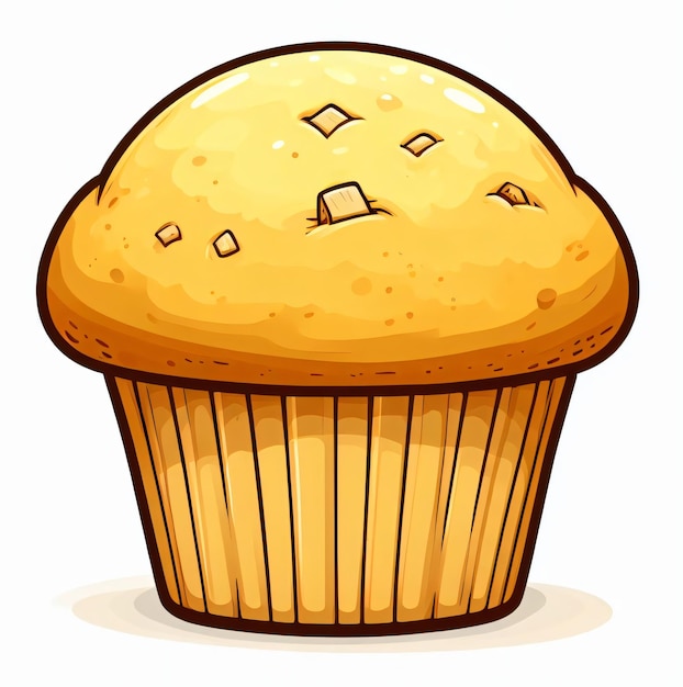 Illustration of one banana muffin