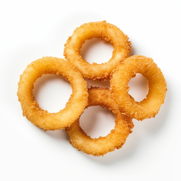 illustration of Onion rings on a white background top view A Shutter