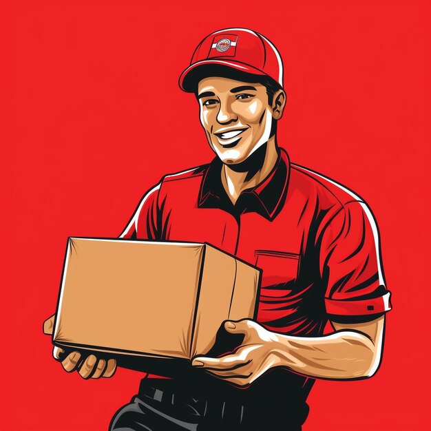 Photo illustration of online delivery man