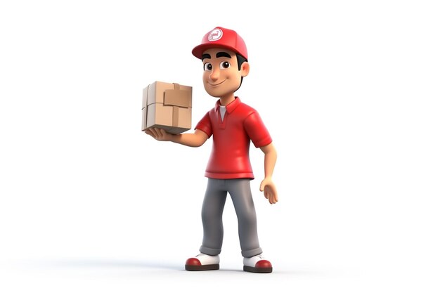 Photo illustration of online delivery man