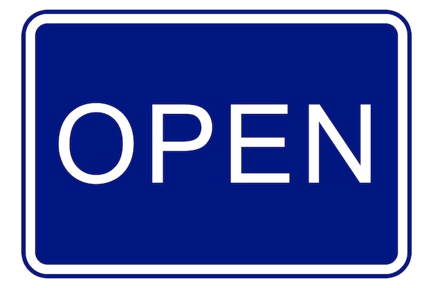 Illustration of open on blue background.