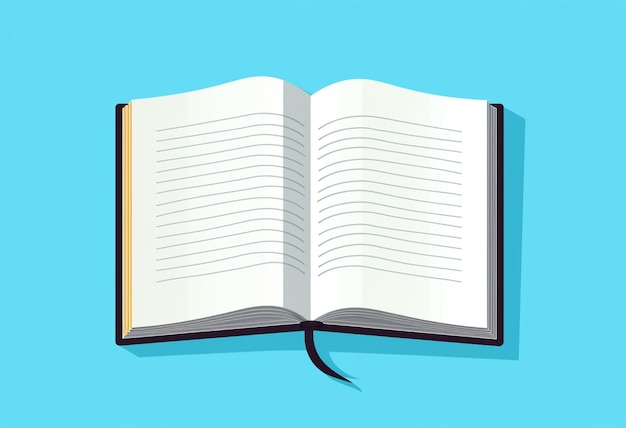 illustration of open book with blank pages on blue background generative ai