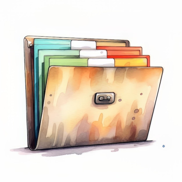 Illustration of an open folder on a white background