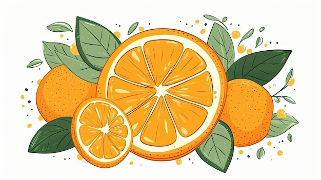 Photo an illustration of oranges and lemons