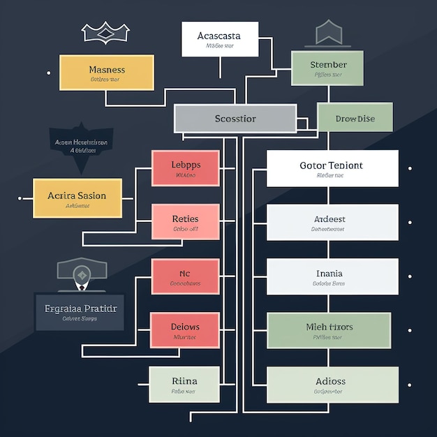 illustration of an organizational hierarchy such as an organizationa