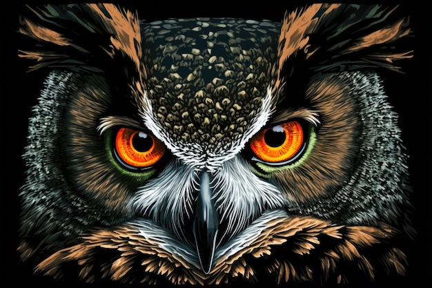 Illustration of an Owl eyes like an owl39s A bird39s eye view