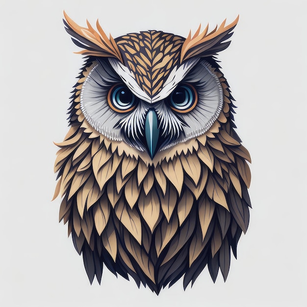 Illustration of an owl on a gray background