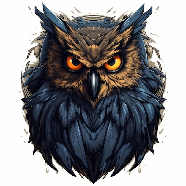 an illustration of an owl with big eyes on a white background