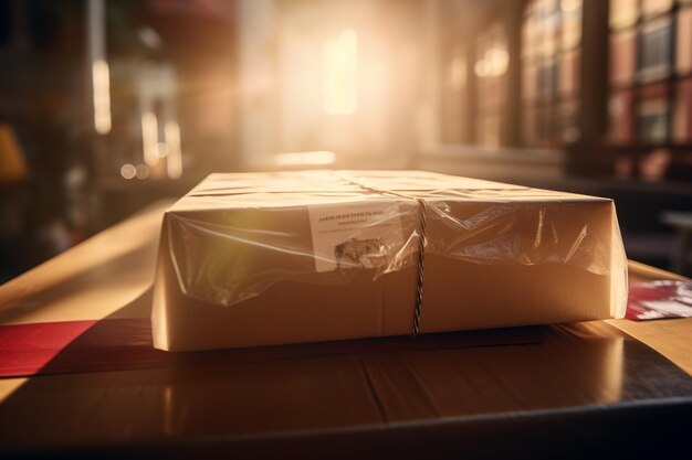 illustration of Package boxes on the conveyor belt in the factory