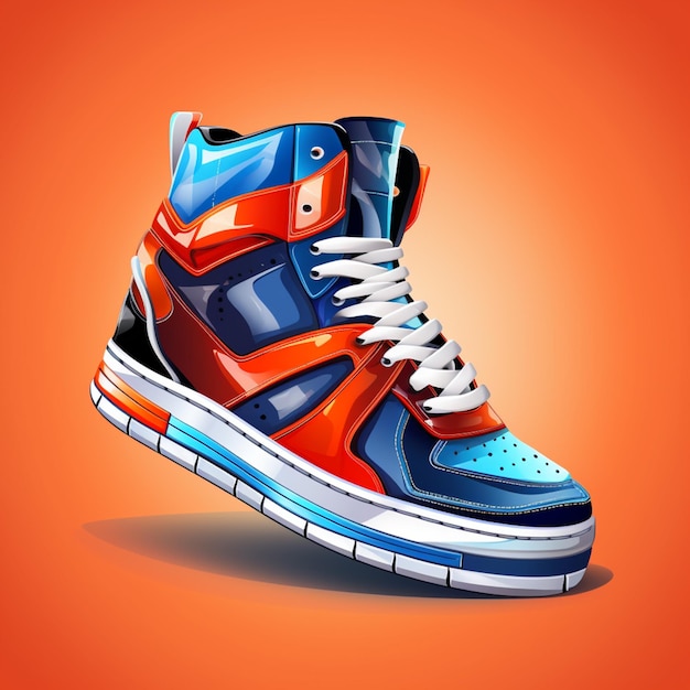 illustration of a pair of sneakers with a colorful design on the sole generative ai