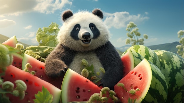 Foto illustrazione del disegno vettoriale del panda