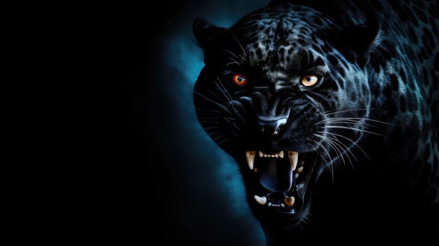 Photo illustration of panther on a black background