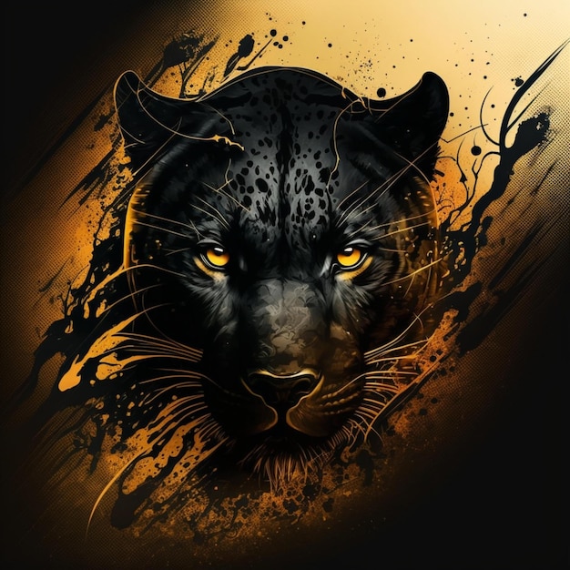 Photo illustration of panther design