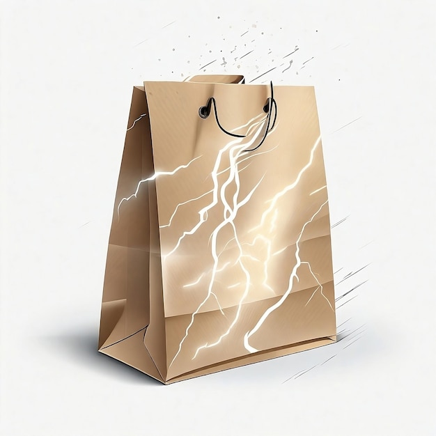 Photo illustration of paper bag on white background