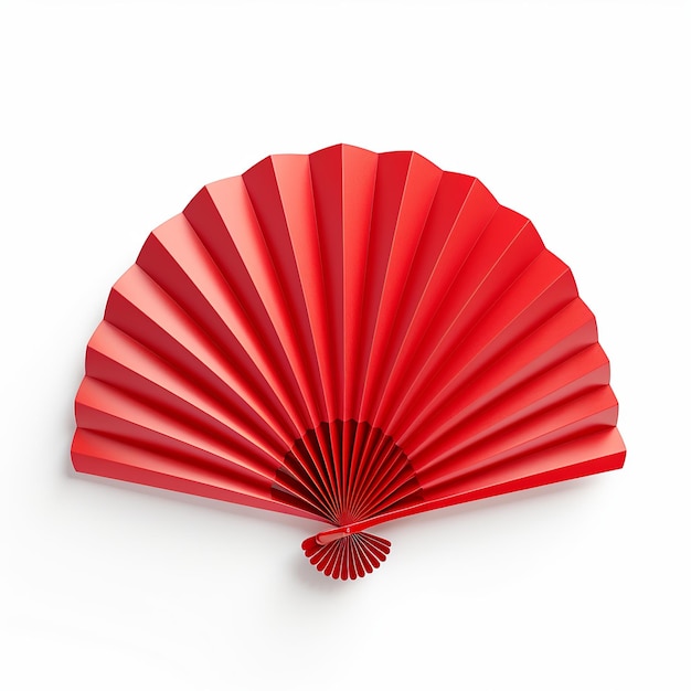 Photo illustration of paper fan isolated on a white background