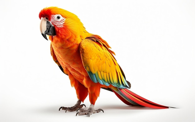 An illustration of a parrot isolated on a white background Generative Ai