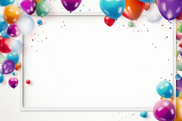 illustration of party frame with balloons