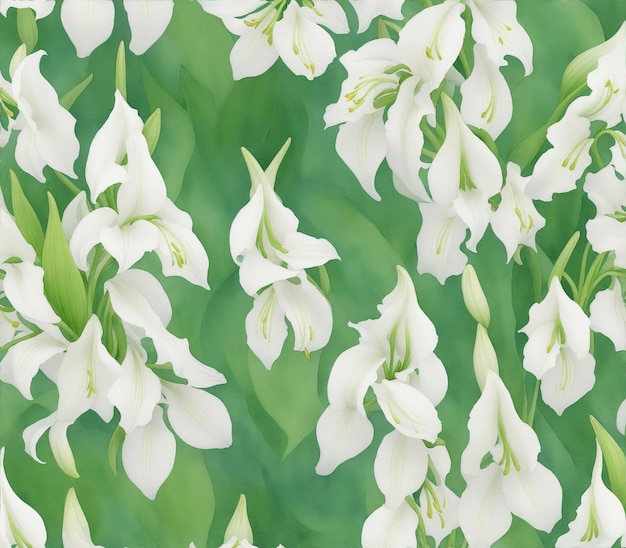 Photo illustration pattern of white flowers on a white background