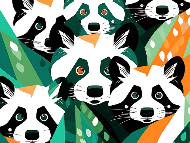 Photo illustration patterns of multicolored animals a vibrant showcase of artistry and digital design