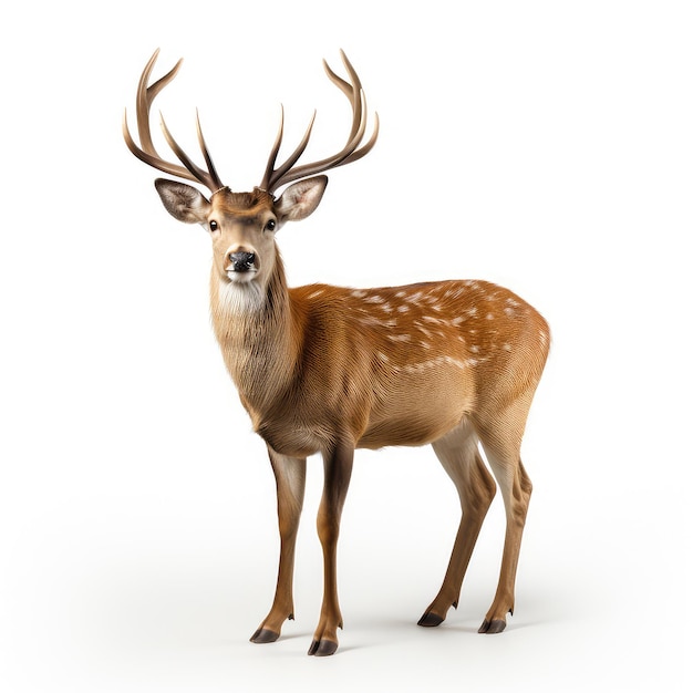 Photo illustration peaceful deer white display