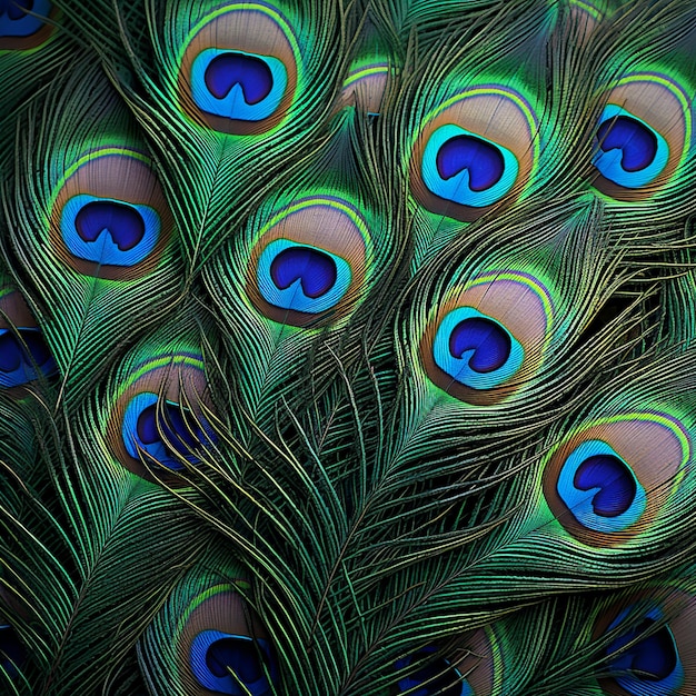 Photo illustration of peacock feathers high detail clear and realistic