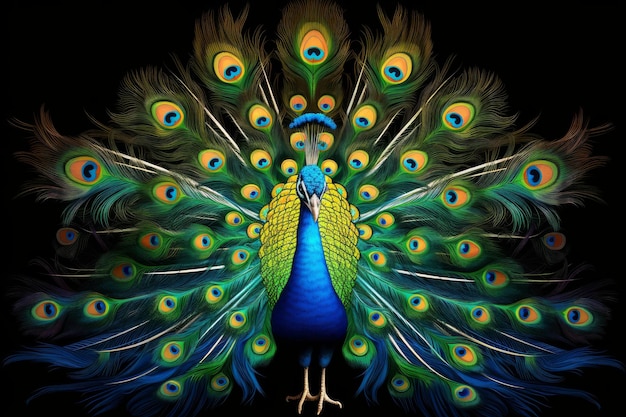 illustration of a peacock generative AI