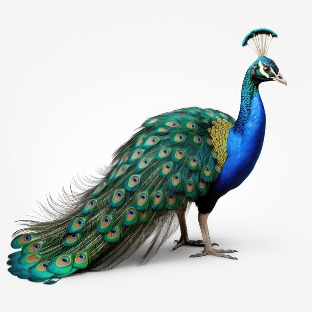 illustration peacock white fine art