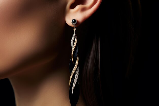 Photo illustration of pendientes de fiesta dorados para chicas