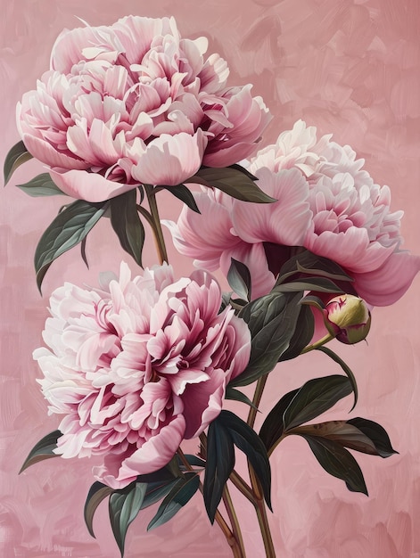 illustration peony flowers