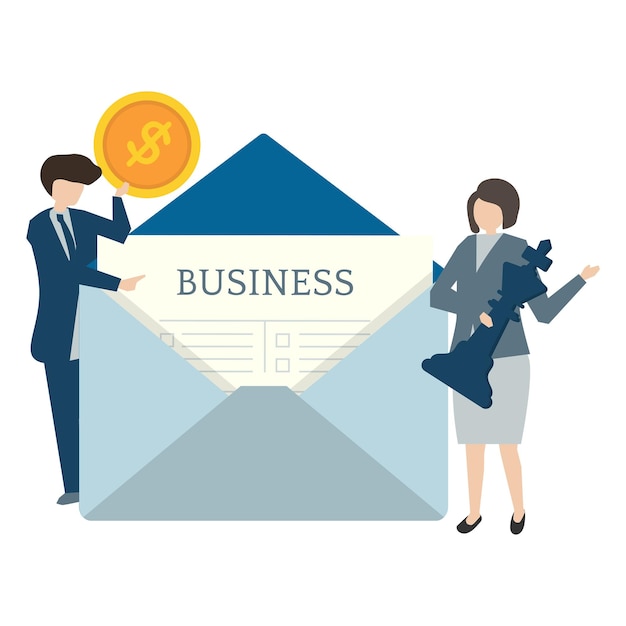 illustration of people avatar business plan concept