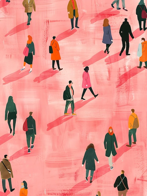 illustration of people walking pride colors rainbow poster background wallpaper design walk