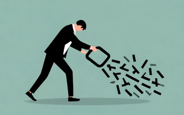 An Illustration of a person breaking chains into pieces