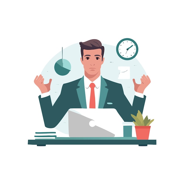 Illustration of a person in front of a computer