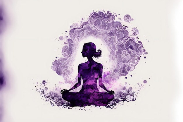 illustration of a person sitting in a lotus position on a white background