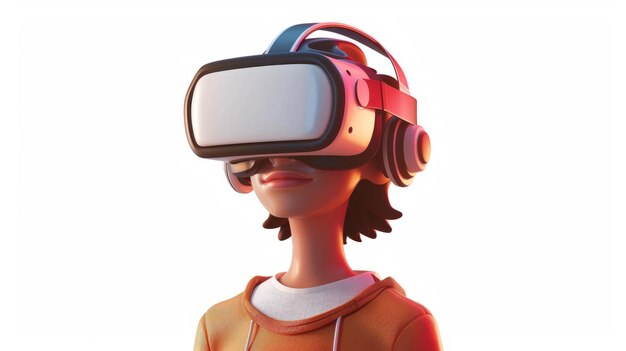 Illustration of a person wearing a virtual reality headset