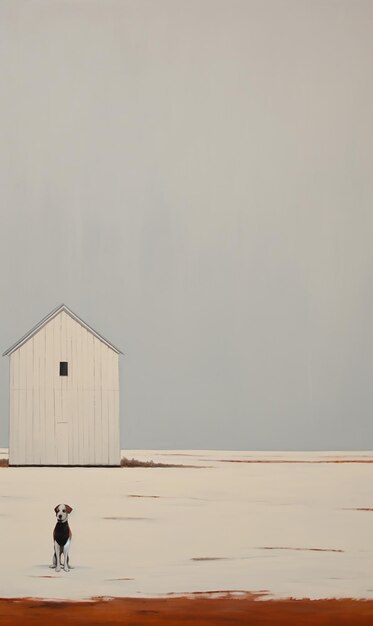 Illustration of Pet Dog and Small House