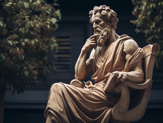 illustration of philosopher statue